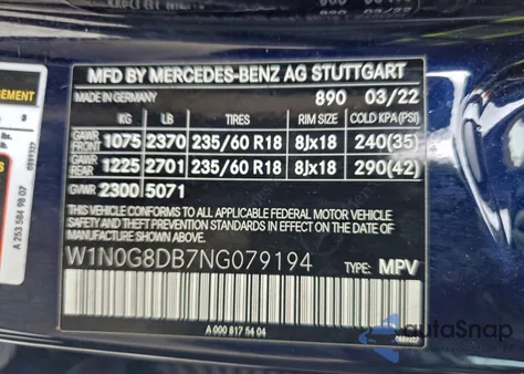 2022 Mercedes-Benz Glc 300 z USA, uszkodzony, nr VIN W1N0G8DB7NG079194